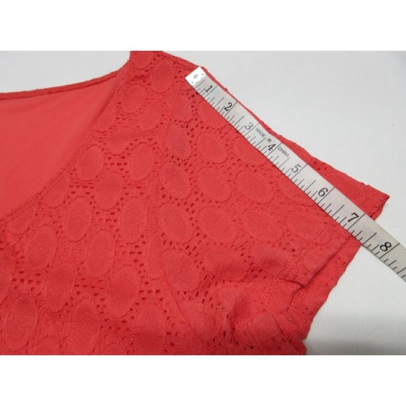 Isaac‎ Mizrahi cap sleeve eyelet lace overlay dress READ - Picture 10 of 12